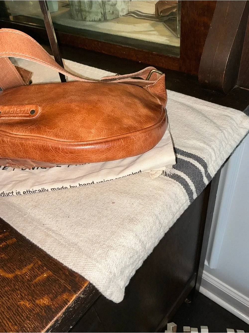 NWOT Bed Stu Leather Studded Megara Shoulder Bag Hobo Tan DD MSRP $279